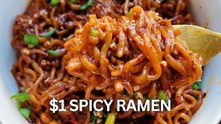 VIRAL SPICY RAMEN UPGRADE 🔥 ASMR  SPICIEST Garlic Ramen Noodles Ever  Cheap amp Easy [upl. by Annaeirb129]