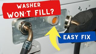 🌎 Washing Machine Wont Fill  Easy DIY  Quick Fix [upl. by Luzader324]