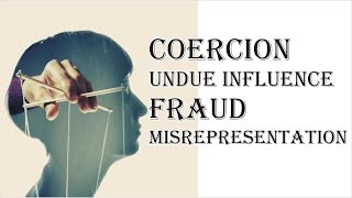 Coercion Undue Influence Fraud Misrepresentation  Indian Contract Act 1872  Law Guru [upl. by Roel28]