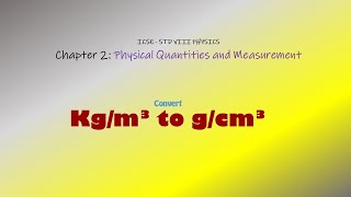 CONVERT KGM3 to GCM3 [upl. by Jaime]