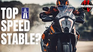 TOP SPEED TEST 2021 KTM 1290 SUPER ADVENTURE S  German AUTOBAHN  High Speed Wobble [upl. by Subir]