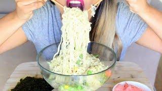 ASMR Instant Ramen Noodles BIG BITES Eating Sounds APRIL ASMR COLLAB 2017 [upl. by Ioab]