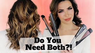 2 In 1 Hair Curler Straightener Vs Flat Iron  Does it Actually Curl BETTER [upl. by Akyre]