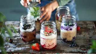 5 OVERNIGHT OATS » easy  healthy  dessertinspired 🍒 [upl. by Otxilac111]