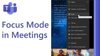 How to use Focus mode in Microsoft Teams meetings [upl. by Tdnarb]