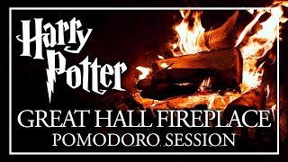 STUDY in the GREAT HALL OF HOGWARTS  Pomodoro Session  Harry Potter Fireplace ASMR [upl. by Newsom]