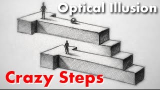 How to Draw the Crazy Steps Optical Illusion [upl. by Nosecyrb]