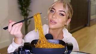 ASMR EXTRA SPICY CHEESY RAMEN [upl. by Hawthorn]