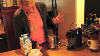 Nespresso Aeroccino Plus Frother Review Frothing Almond Milk [upl. by Eeresed317]